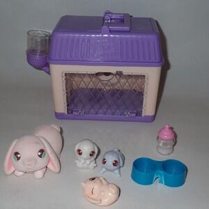 Little Live Pets Mama Surprise Minis Flocked Bunny Rabbit Babies Hutch Toy